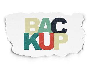 Image showing Programming concept: Backup on Torn Paper background