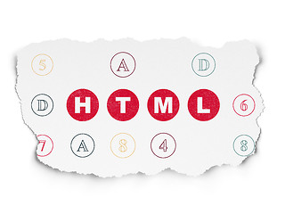 Image showing Programming concept: Html on Torn Paper background