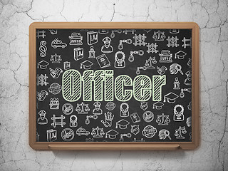 Image showing Law concept: Officer on School Board background