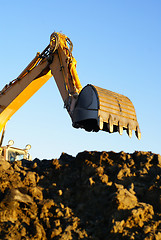 Image showing Hydraulic excavator at work