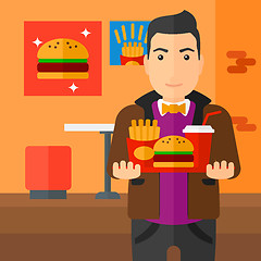 Image showing Man with fast food.