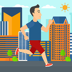 Image showing Sportive man jogging.