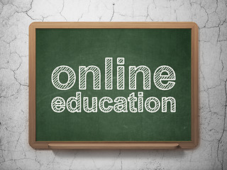 Image showing Learning concept: Online Education on chalkboard background