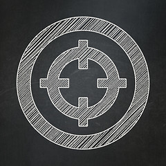 Image showing Finance concept: Target on chalkboard background