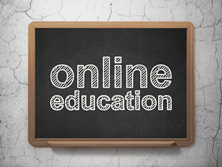 Image showing Learning concept: Online Education on chalkboard background