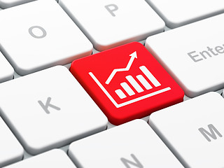 Image showing Marketing concept: Growth Graph on computer keyboard background