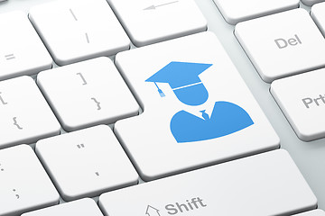 Image showing Learning concept: Student on computer keyboard background