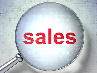 Image showing Advertising concept: Sales with optical glass