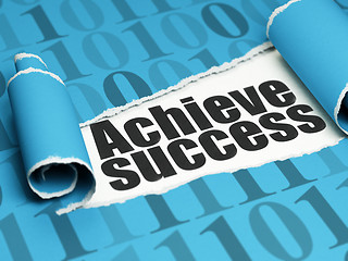 Image showing Finance concept: black text Achieve Success under the piece of  torn paper