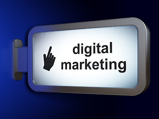 Image showing Marketing concept: Digital Marketing and Mouse Cursor on billboard background