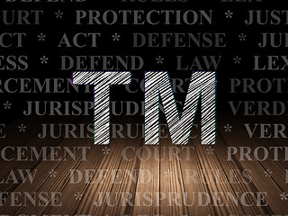 Image showing Law concept: Trademark in grunge dark room