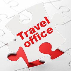 Image showing Tourism concept: Travel Office on puzzle background