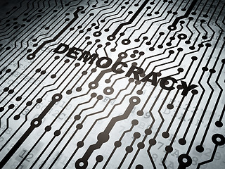 Image showing Political concept: circuit board with Democracy