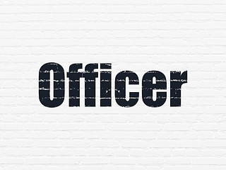 Image showing Law concept: Officer on wall background