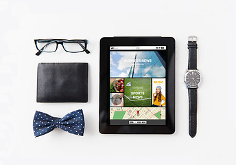 Image showing tablet pc with web applications and personal stuff