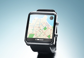 Image showing close up of smart watch with gps navigation app