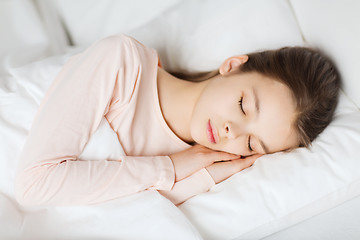 Image showing girl sleeping in bed at home