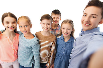 Image showing happy children talking selfie