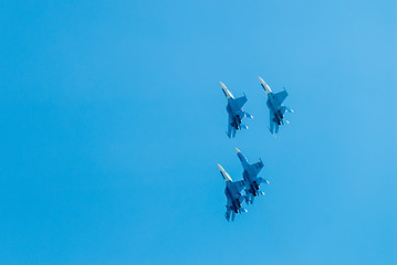 Image showing Group flight of russian pilotage team on SU-27