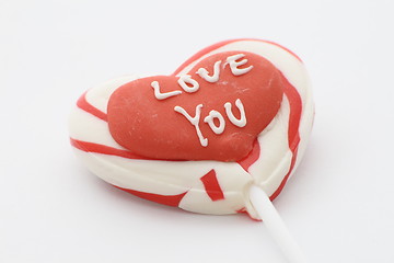 Image showing love you candy lolly