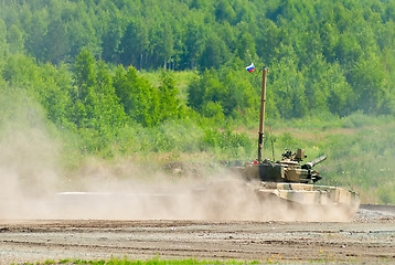 Image showing Tank platoon in action. Russia