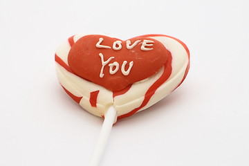 Image showing love you candy lolly