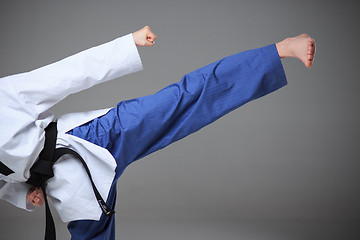 Image showing The karate girl with black belt 