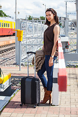 Image showing travel portrait of a beautiful woman