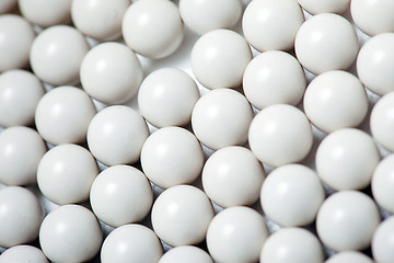 Image showing white balls background, close up