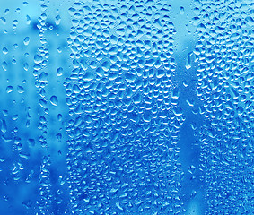 Image showing Water drops on glass