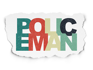 Image showing Law concept: Policeman on Torn Paper background