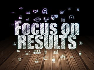 Image showing Business concept: Focus on RESULTS in grunge dark room
