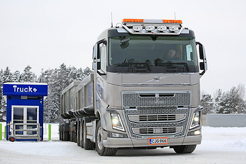 Image showing Volvo FH16 650 Combination Truck Stops for Refueling