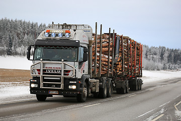 Image showing Iveco Trakker 500 Logging Truck Hauls Timber