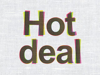 Image showing Finance concept: Hot Deal on fabric texture background