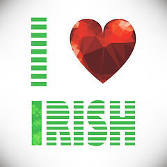 Image showing  polygonal red glass heart. St. Patricks Day
