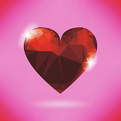 Image showing Glass Red Heart