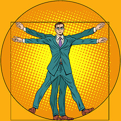 Image showing businessman Vitruvian man