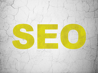 Image showing Web development concept: SEO on wall background