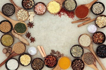 Image showing Herb and Spice Abstract Border