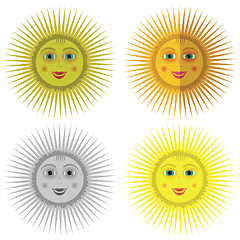 Image showing Cartoon Sun Icons