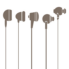 Image showing Earphones Silhouettes Icons 