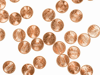 Image showing  Dollar coins 1 cent wheat penny vintage