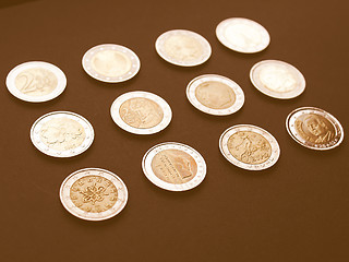 Image showing  Euro coins vintage