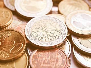 Image showing  Euro coins vintage