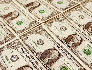 Image showing Retro look Dollar notes 1 Dollar