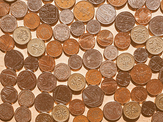 Image showing  Pound coins vintage