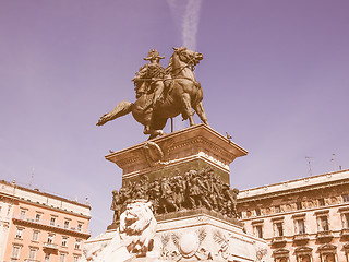 Image showing Vittorio Emanuele II monument in Milan vintage