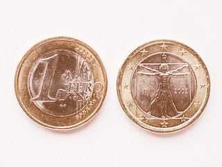 Image showing  Italian 1 Euro coin vintage