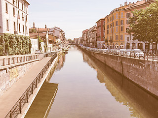 Image showing Naviglio Grande, Milan vintage